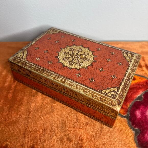 Vintage Gilt Wood Florentine Italian Cigarette Box Jewelry Trinket Dresser Italy - Picture 2 of 11